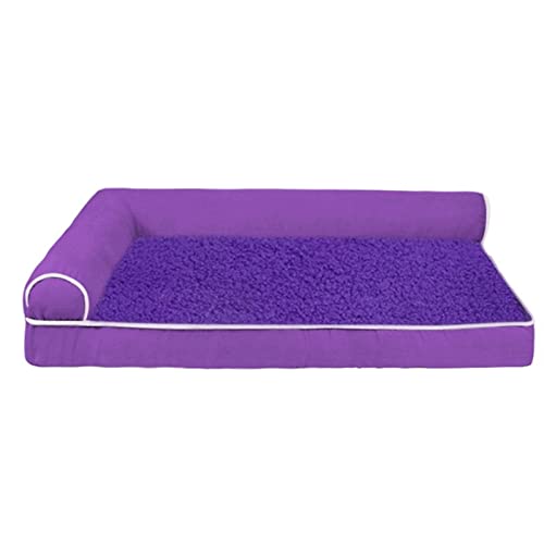 MNEVZX Hundebett Haustier-Hundebett, bequemes Hundesofa, warme Zwinger, große und kleine Haustiere, herausnehmbare Matratze Haustierbett(Purple,XL 100x60x16cm) von MNEVZX