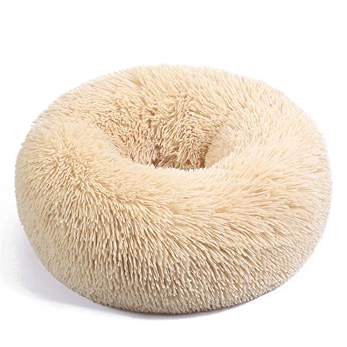 MNEVZX Hundebett Haustier Katzenbett Herbst Winter Bequemes Warmes Tiefschlafbett Für Mittelgroße Hunde Katzen Haustierbett(Apricot,60cm) von MNEVZX