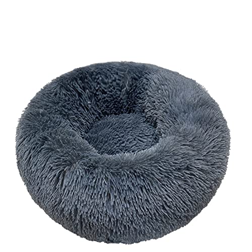 MNEVZX Hundebett Haustier Katzenbett Herbst Winter Bequemes Warmes Tiefschlafbett Für Mittelgroße Hunde Katzen Haustierbett(Dark Gray,60cm) von MNEVZX