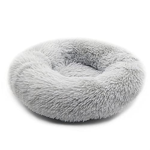 MNEVZX Hundebett Haustier-Liegekissen für kleine, mittelgroße und große Hunde & Katzenzwinger Welpenmatte Haustierbett Haustierbett(Light Gray,60cm Diameter) von MNEVZX