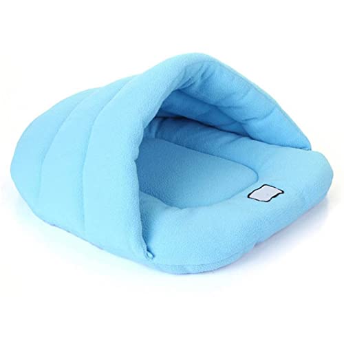 MNEVZX Hundebett Hundebett-Höhle, weiche Haustiermatte, Katzenhaus für kleine, mittelgroße Hunde, Schlafsack, Heimtierbedarf Haustierbett(Sky Blue,28x38cm) von MNEVZX