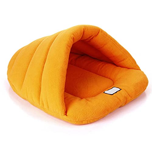 MNEVZX Hundebett Hundebett-Höhle, weiche Haustiermatte, Katzenhaus für kleine, mittelgroße Hunde, Schlafsack, Heimtierbedarf Haustierbett(Sweet orange,48x58cm) von MNEVZX