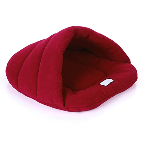 MNEVZX Hundebett Hundebett-Höhle, weiche Haustiermatte, Katzenhaus für kleine, mittelgroße Hunde, Schlafsack, Heimtierbedarf Haustierbett(Wine red,38x48cm) von MNEVZX