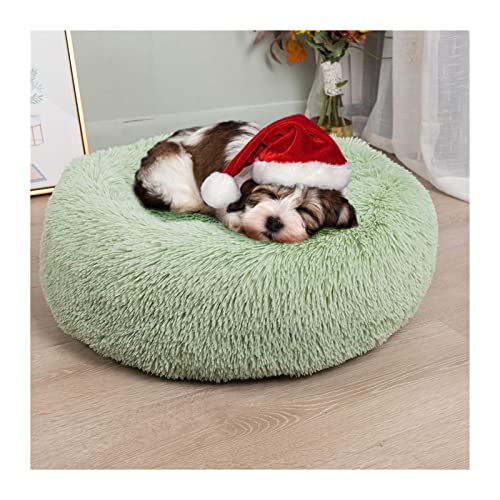 MNEVZX Hundebett Hundekissenbett Haustiersofa für Katzenhundehausbett Runde Katze Winter warmes Bett Haustierbetten Haustierbett(Nest-Light Green,40cm) von MNEVZX