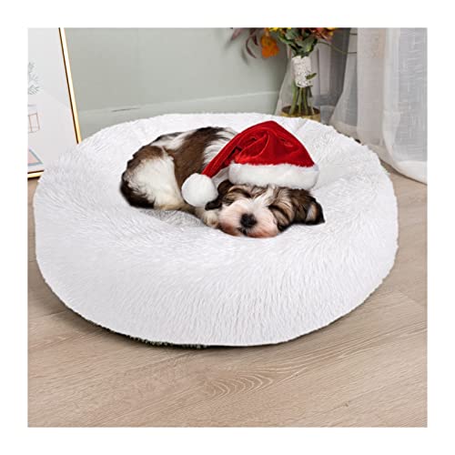 MNEVZX Hundebett Hundekissenbett Haustiersofa für Katzenhundehausbett Runde Katze Winter warmes Bett Haustierbetten Haustierbett(Nest-White,80cm) von MNEVZX