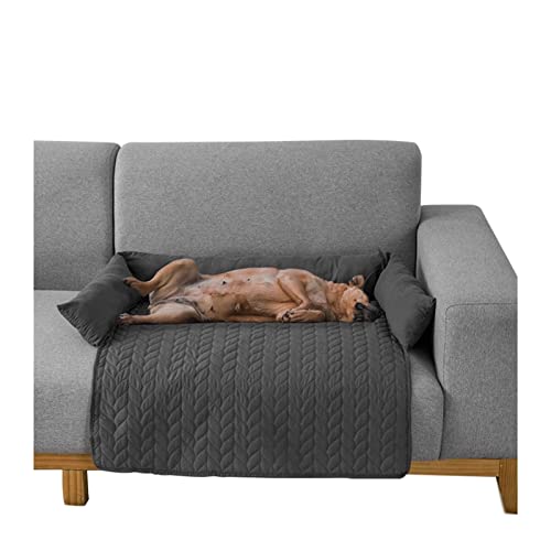 MNEVZX Hundebett Hundesofa-Abdeckung, Kissen, Haustierbett, Schlafmatte für große Hundecouch, beruhigendes Nest, Katzensitzplätze Haustierbett(Drak Gray,L 120x75x15 cm) von MNEVZX