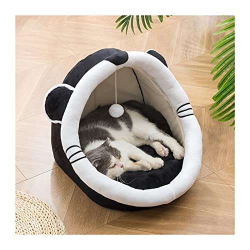 MNEVZX Hundebett Katzenbett, Höhle, Hund, weiches Nest, Zwinger, Kätzchenbett, Hausschlafsack für kleine, mittelgroße Hunde Haustierbett(Black,L (40 by 48 by 48cm)) von MNEVZX