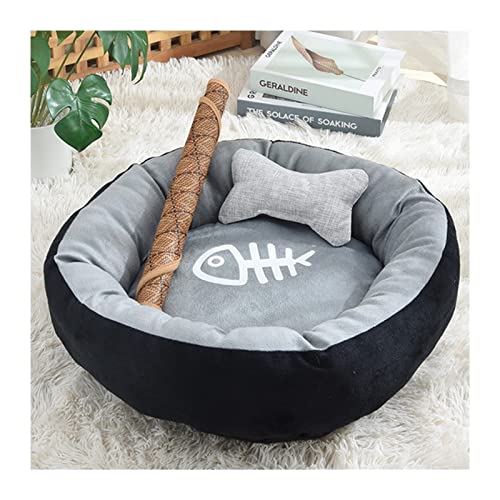 MNEVZX Hundebett Katzenbett mit Fischgräten, rund, kurz, Plüsch, kleine Haustierhausmatte, Chihuahua-Zwinger für Heimtierbedarf Haustierbett(3,Inner 20cm 0-1kg) von MNEVZX