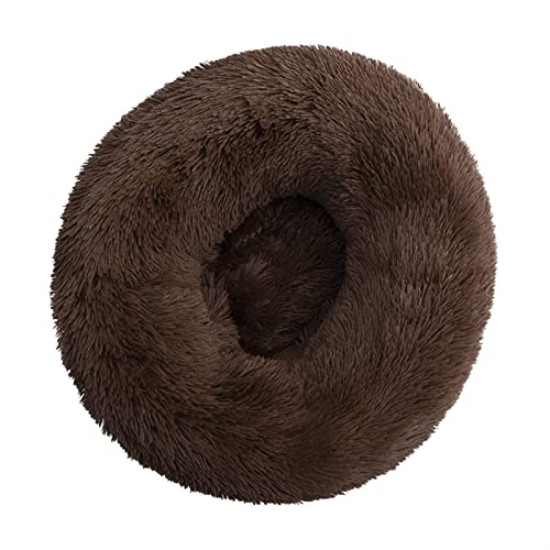 MNEVZX Hundebett Langes Plüsch-Hundebett-Kissen Großes Hundebett-Haus-Haustier-rundes Kissen-Bett-Haustier-Zwinger-Katzen-Hundehaus Haustierbett(Coffee,XXXL 100cm) von MNEVZX