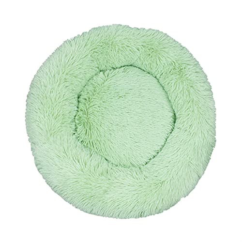 MNEVZX Hundebett Langes Plüsch-Hundebett-Kissen Großes Hundebett-Haus-Haustier-rundes Kissen-Bett-Haustier-Zwinger-Katzen-Hundehaus Haustierbett(Green,S 50cm) von MNEVZX