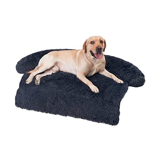 MNEVZX Hundebett Pet Sofa Hundebett Beruhigendes Bett für große Hunde Sofadecke Winter Warm Cat Bed Mat Couches Haustierbett(Dark Grey,84x84cm) von MNEVZX