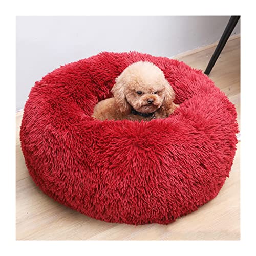 MNEVZX Hundebett Runde Form Schlafsack Zwinger Katze Welpen Schlafsofa Haustier Haus Winter Warme Betten Kissen Katzenbett Haustierbett(A4,M Diameter 60cm) von MNEVZX