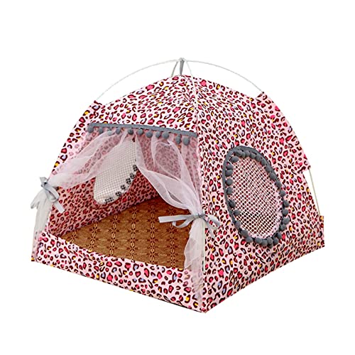 MNEVZX Hundebett The General Tipi Geschlossene gemütliche Hängematte mit Böden Katzenhaus Haustier kleines Hundehaus Haustierbett(Pink,L for 12kg) von MNEVZX