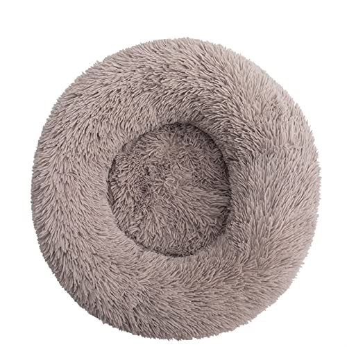 MNEVZX Hundebett Tie Dye Big Pet Zwinger Fuzzy Round Plüsch Cat Bed House Soft Long Plüsch Pet Dog Bed Warm Haustierbett(Tea Brown,40cm) von MNEVZX