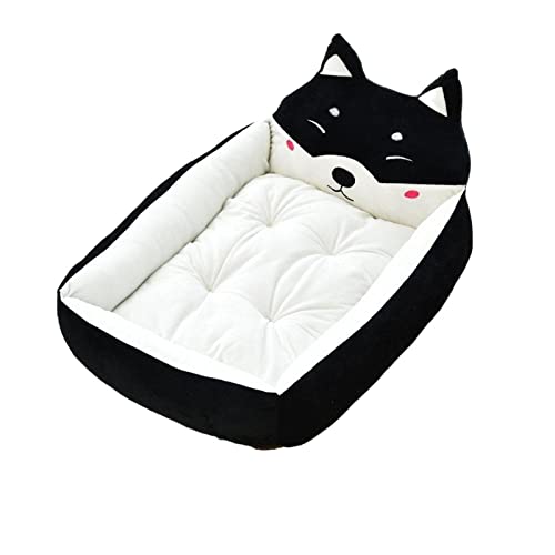 MNEVZX Hundebett Warmes Haustierbett, Cartoon-Design, maschinenwaschbar, rutschfestes, wasserdichtes, weiches Bett Haustierbett(Black) von MNEVZX