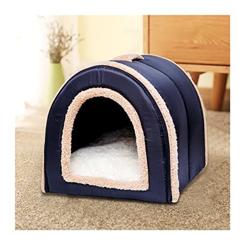 MNEVZX Hundebett Warmes Haustierbett Hundeschlafhaus Zwinger Weiches Katzennest für Kätzchen- und Welpenhöhle Haustierbett(Black,55x45x45cm 10.0kg) von MNEVZX