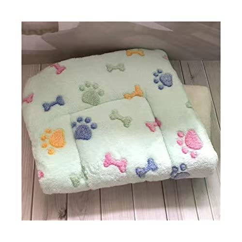 MNEVZX Hundebett Weiche Samtunterlage für Haustiere, Hunde, Katzen, Matratze, Welpen, Chihuahua, Kissen, Heimteppich, warme Schlafabdeckung Haustierbett(Green Bone,M-40x57cm) von MNEVZX