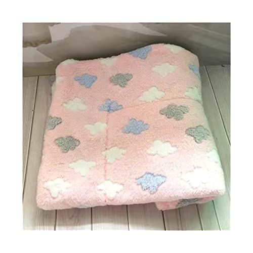 MNEVZX Hundebett Weiche Samtunterlage für Haustiere, Hunde, Katzen, Matratze, Welpen, Chihuahua, Kissen, Heimteppich, warme Schlafabdeckung Haustierbett(Pink Clouds,M-40x57cm) von MNEVZX