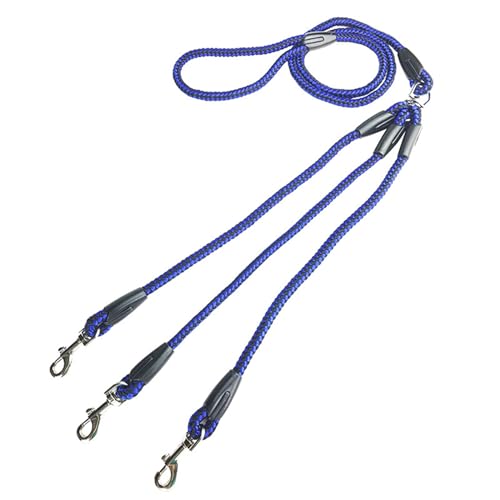 MNEVZX Hundeleine 3-Wege-Koppler Hundeleine Seil Polyester Haustierleinen Gürtel 140 cm Gehen Laufen Große Hundeleine Hundeleine zum Trainieren(Blue) von MNEVZX