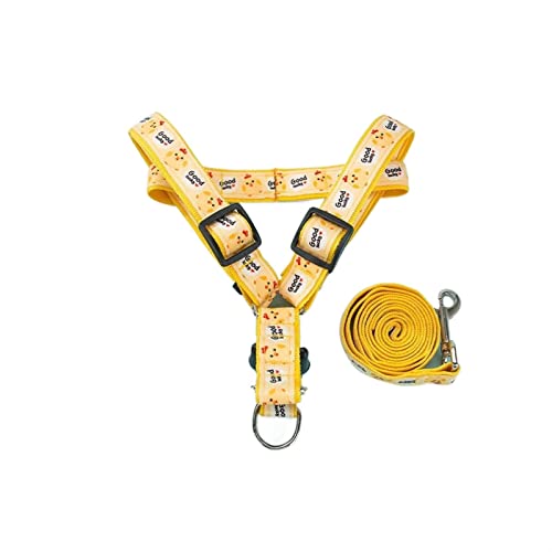 MNEVZX Hundeleine Geschirrleine, verstellbares Weste, Halsband, Welpen, Outdoor-Walking, Chihuahua, Terier, Schnauzer Hundeleine zum Trainieren(Chick,L) von MNEVZX