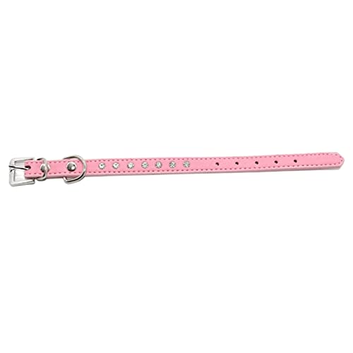 MNEVZX Hundeleine Hundehalsbänder für kleine und mittelgroße Hunde, Strass-Umhängeband, Welpenhalsband, Katzen Hundeleine zum Trainieren(Pink,M) von MNEVZX