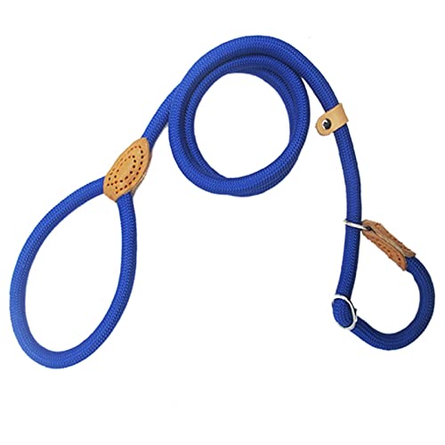 MNEVZX Hundeleine Hundeleine Slip Rope Lead Leash Strapazierfähiges geflochtenes Seil Verstellbares Halsband Trainingsleinen Hundeleine zum Trainieren(Blue,0.6x1.5cm) von MNEVZX