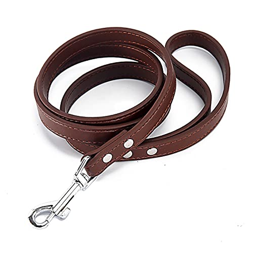 MNEVZX Hundeleine Hundeleine aus Leder für Haustiere, Hundeleinen für große, mittelgroße, kleine Hunde, Führstrick, Hündchenzubehör Hundeleine zum Trainieren(Brown Dog Leash) von MNEVZX