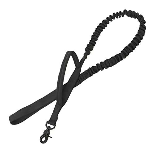 MNEVZX Hundeleine Militärische Hundetrainingsleinen Haustierleine Elastische Leinen Seil Schnellverschluss Hund Taktisch Hundeleine zum Trainieren(Black) von MNEVZX