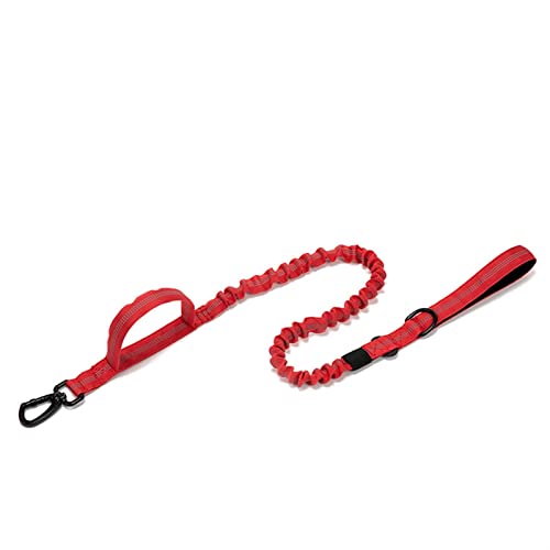 MNEVZX Hundeleine Taktische Hundeleine Nylon Reflektierende Leine Elastisches Zugseil Training Gehen Hundeleine zum Trainieren(Red) von MNEVZX