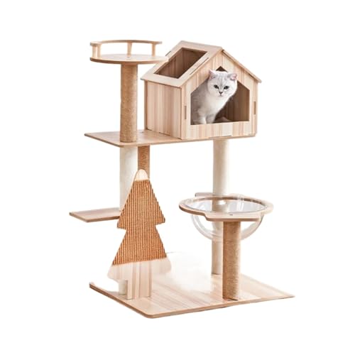 MNEVZX katzenbaum Katzen-Klettergerüst, Kratzbäume, moderner Kratzbaum-Turm, mehrstöckig, großer hölzerner Kratzbaum, Haus, Katzenwohnung katzenkratzbaum(B18) von MNEVZX