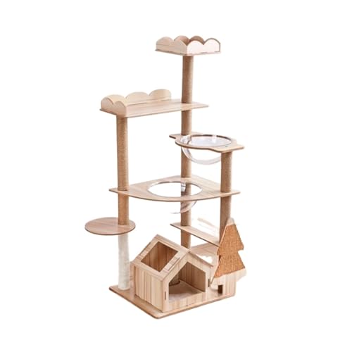 MNEVZX katzenbaum Katzen-Klettergerüst, Kratzbäume, moderner Kratzbaum-Turm, mehrstöckig, großer hölzerner Kratzbaum, Haus, Katzenwohnung katzenkratzbaum(B2) von MNEVZX