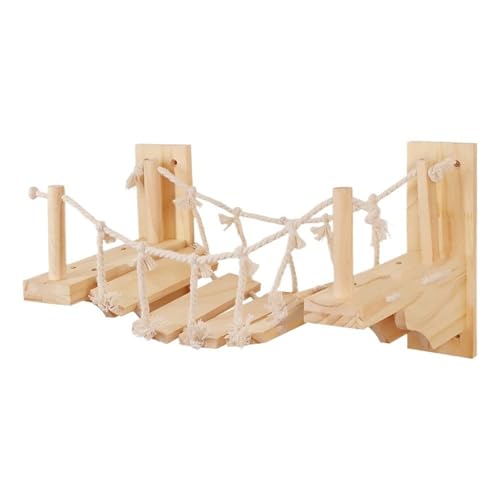 MNEVZX katzenbaum Katzenbrücke, Katzenbaum, Kletterregale, Holzmöbel, Seilnetz-Design, geeignet für Kätzchen für Spielen und Trainieren katzenkratzbaum(Cat Bridge D 50CM) von MNEVZX