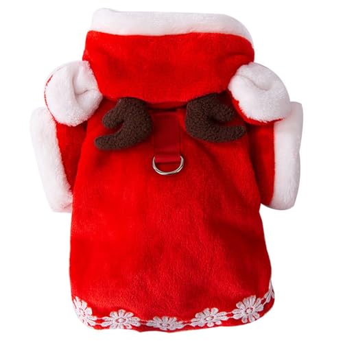 MNRIUOCII Katze Hund Weihnachtskostüm Funny Dog Costume Haustier Weihnachten Kostüm für Haustierpartys Bekleidung Anzüge Warme süß Kleidung für Kleine Hunde und Katzen von MNRIUOCII