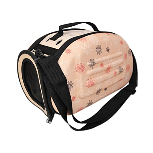 MOBUKJUU Tragbare Katze Handtasche Faltbare Reisetasche Welpe Tragetasche Mesh Schulter Haustier Tasche Hund Tragetasche Haustierbedarf (Beige) von MOBUKJUU