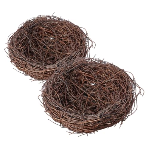 MOBUTOFU Realistische Vogel Nest Decor 2 Pcs Rattan Nest Für Home Party Ostern Dekorative Zubehör von MOBUTOFU