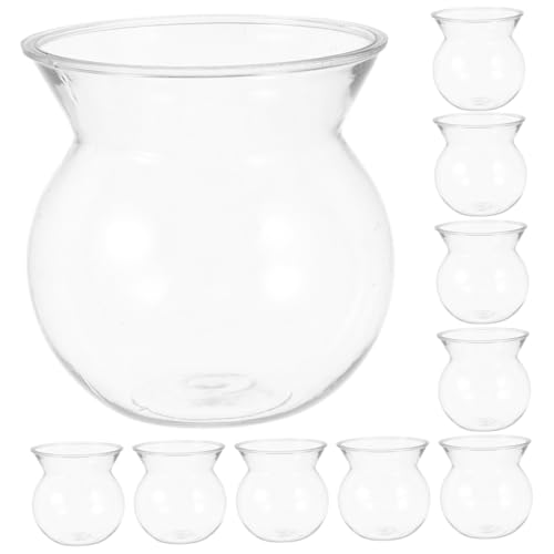 MOBUTOFU 10st Mini-vase Aus Kunststoff Kleine Blumenvase Heimdekoration Blumenvase Aus Kunststoff Esstisch Blumenvase Moderne Vase Plastikvase Knospe Blumenvase Transparent Das Haustier von MOBUTOFU