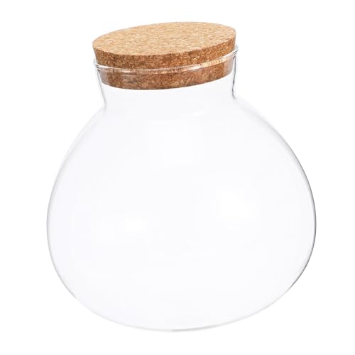 MOBUTOFU Ökologische Mikrolandschaftsflasche Gurkenbehälter Bonbongläser Tischbonsaischale Milchglas Luftdichte Behälter Luftpflanzenhalter Wannen Terrarienflasche Dekoratives Glas Kork von MOBUTOFU