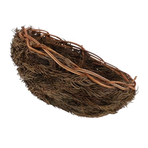 MOBUTOFU Vogelbrutnest Rattan Vogelkäfig Vogelpapageiennest Vogelkäfig-Brutnest Vogelversteck Nest Vogelkäfig Dekoration Holzvogelnest Vogelhaus-Ornament Vogelhaus- hölzern Coffee von MOBUTOFU