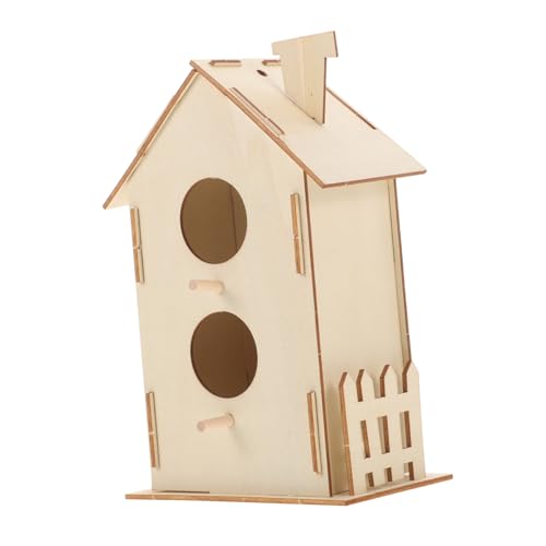 MOBUTOFU Vogelhausspielzeug Aus Holz Vogelhaus Zum Bemalen Vogelhäuschen Für Draußen Nistkasten Futterkasten Für Vögel Mini-vogelnestvogel Vogelhaus-Set Hölzern Holzmalerei Kind Handbuch von MOBUTOFU