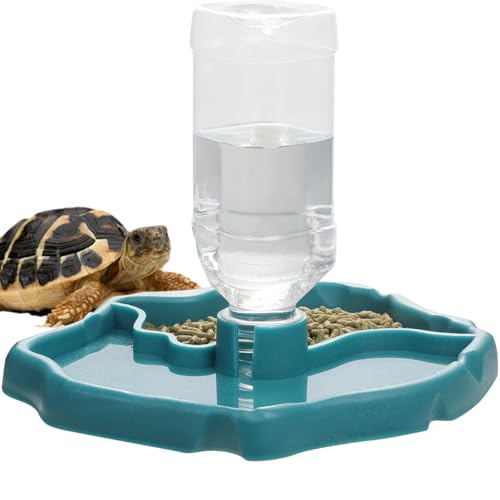 MOCOHANA Automatische Schildkrötenbewässerung, automatisches Nachfüllen von Reptilien, Wasserspender, Flasche, Schildkröte, Wassernapf, Futternapf für Eidechsen, Frosch, Terrapin Hörner, Frösche, von MOCOHANA