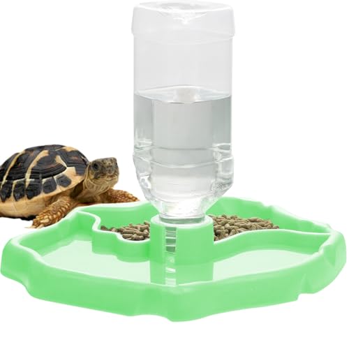 MOCOHANA Automatische Schildkrötenbewässerung, automatisches Nachfüllen von Reptilien, Wasserspender, Flasche, Schildkröte, Wassernapf, Futternapf für Eidechsen, Frosch, Terrapin Hörner, Frösche, von MOCOHANA