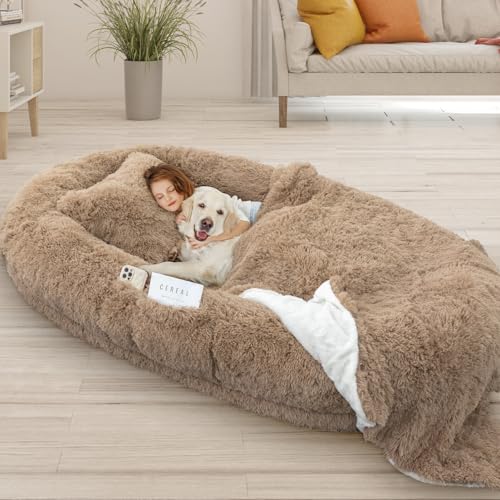 MODCART Hundebett, 180 x 114 x 30 cm, passend für Menschen und Haustiere, 10 cm Dicker Memory-Schaum, waschbar, großes Bett, riesiges, übergroßes Bett, großes großes Bett, großes großes Bett, mit von MODCART