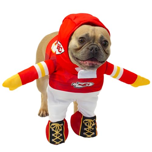 MODERN HERO Kansas City Chiefs Offizielles Lizenzprodukt von MODERN HERO für Hunde, inkl. 2-teiliges Set – Body und Mütze, Größe S von MODERN HERO