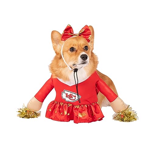 MODERN HERO NFL Kansas City-Chiefs, offiziell lizenziertes Cheer-Hundekostüm, bestehend aus Kleid mit ausgestopften Armen und Lametta-Bommeln und Satinschleifen-Stirnband (XX-Large) von MODERN HERO