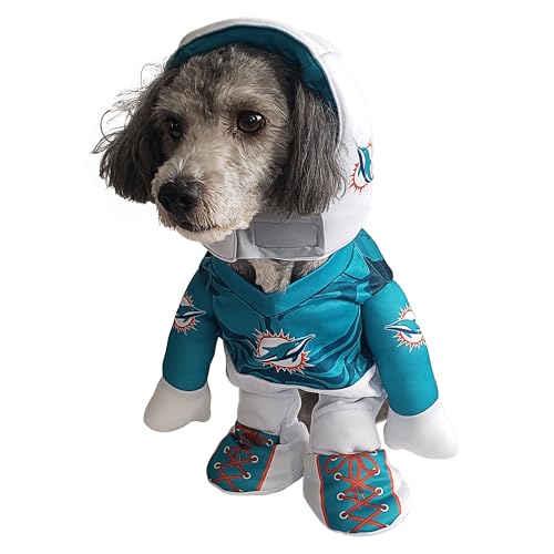 MODERN HERO NFL Miami Delfine, offiziell lizenziertes Laufhundekostüm, bestehend aus 2-teiligem Set, Body und Mütze, Größe XXL von MODERN HERO