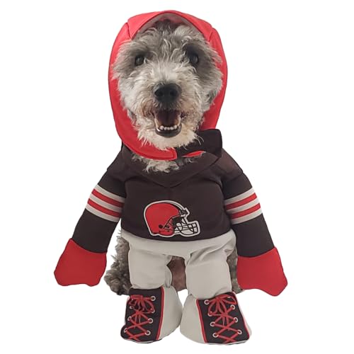 NFL Cleveland Browns offiziell lizenziertes Laufhundekostüm von MODERN HERO inkl. 2-teiliges Set – Body und Mütze, Größe S von MODERN HERO