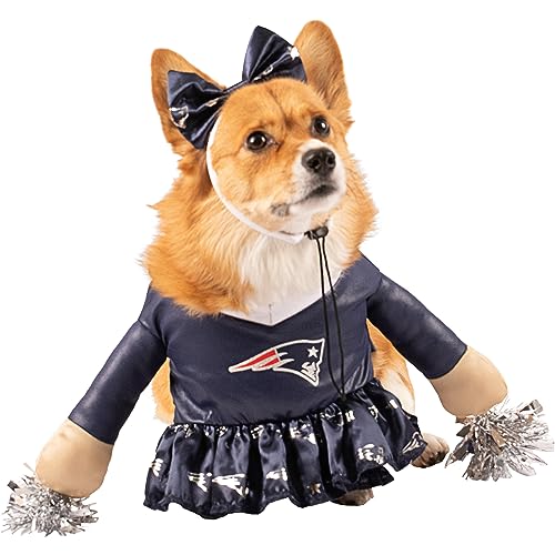 NFL Dallas Cowboys Offizielles Lizenzprodukt Cheer Dog Kostüm von MODERN HERO inklusive Kleid mit künstlichen gefüllten Armen und Lametta-Bommeln und Satin-Schleifen-Stirnband, Größe L von MODERN HERO