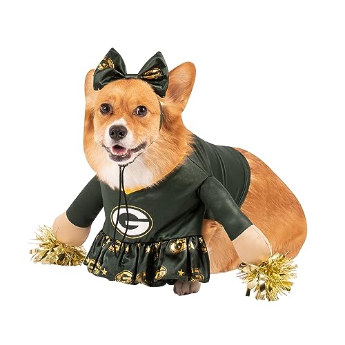 NFL Philadelphia Eagles Offizielles Lizenzprodukt Cheer Dog Kostüm von MODERN HERO inklusive Kleid mit künstlichen gefüllten Armen und Lametta-Bommeln und Satin-Schleifen-Stirnband, Größe S von MODERN HERO