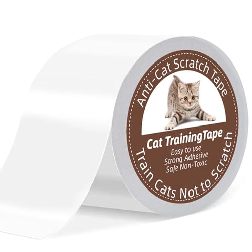 Kratzband für Katzen, 10,2 cm x 20 m, Katzentrainingsband, Möbelschutz für Couch, 100 % transparent, doppelseitig, Anti-Kratz-Trainingsklebeband für Katzen von MODIIGTY