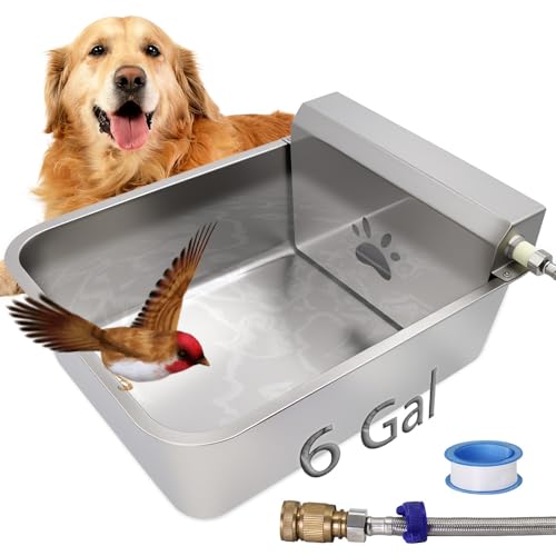 Automatischer Wasserspender für Hunde, 23 l Fassungsvermögen, großer Wassernapf, automatische Füllung, Wasserbrunnen aus Edelstahl für große Haustiere, Hunde, Huhn Automatischer Wasserspender für Hunde, 23 l Fassungsvermögen, großer Wassernapf, automatische Füllung, Wasserbrunnen aus Edelstahl für große Haustiere, Hunde, Huhn von MODUODUO